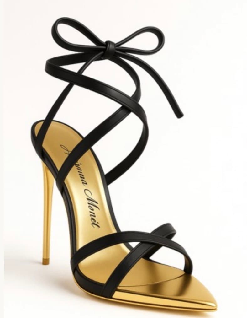 The Luxe Heart Stiletto in Noir